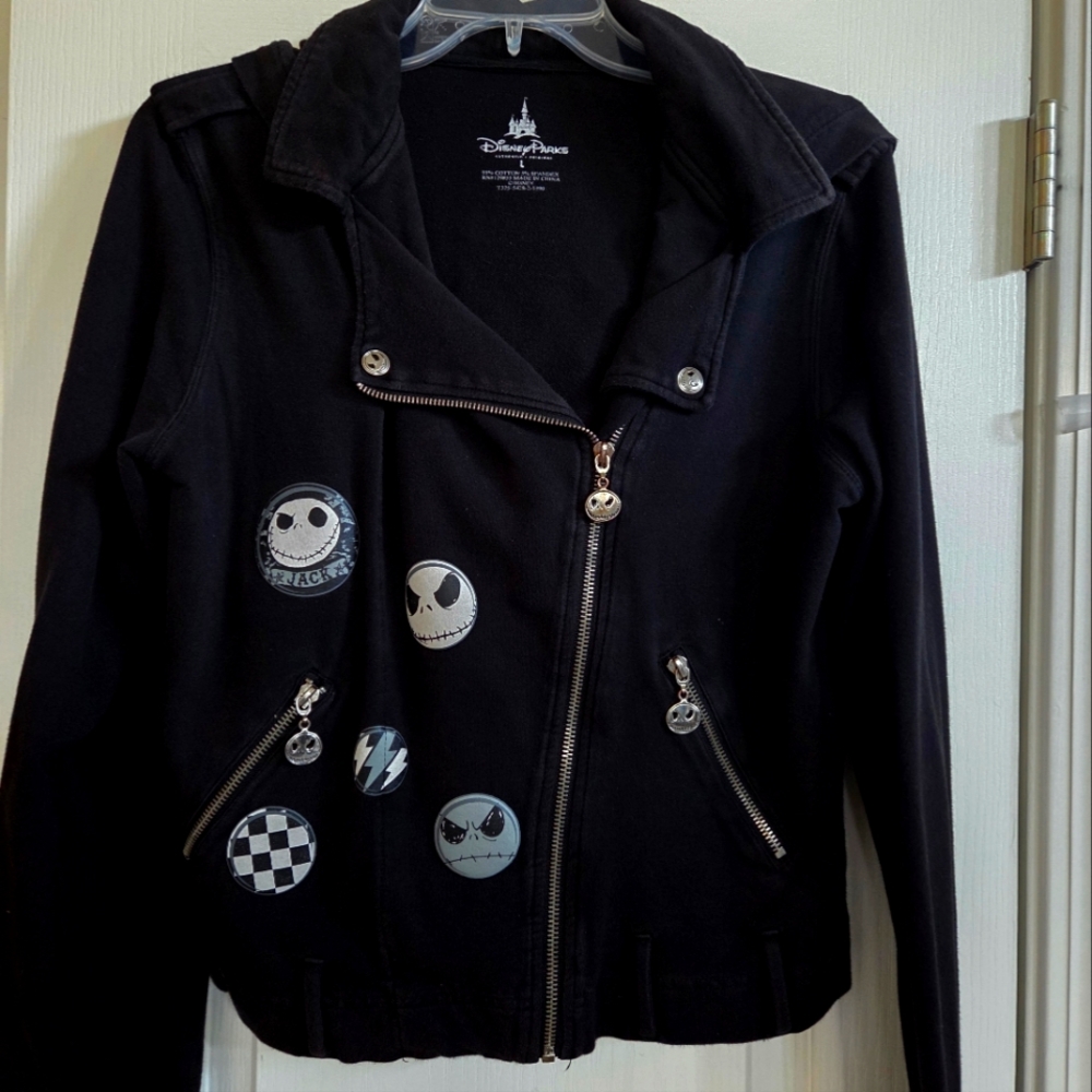 Vintage Disney Parks Jack Skellington Moto Sweatjacket!